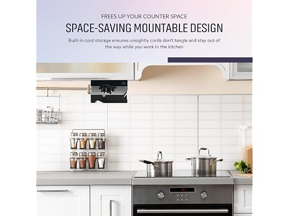Elitra 3-in-1 Under the Cabinet Electric Can Opener, Black