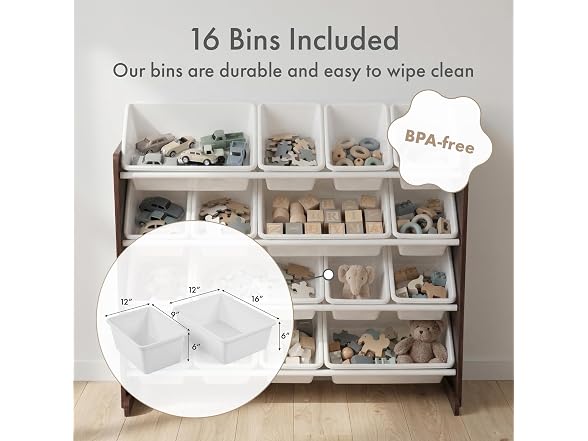 Humble Crew Kids Toy Organizer 16 Bins Black
