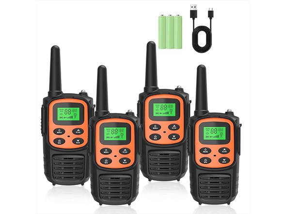 (4 PACK) Fvamom Rechargeable Walkie Talkies