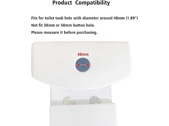 Matte Black Toilet Push Button Round 48mm Thread D
