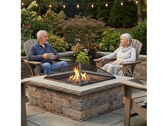 Sunnydaze Square Fire Pit Screen Cover, 31" x 31"