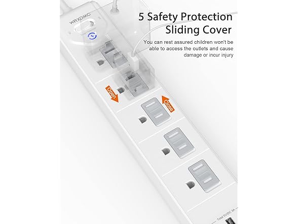 WRXDMC 2 Prong Power Strip, 2 Prong to 3 Prong Outlet Adapter