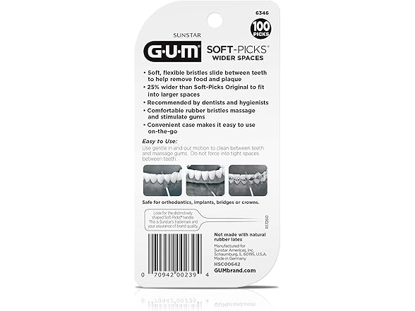 GUM Soft-Picks Wide Space 100 Count (Pack of 3)