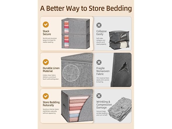 Boailydi Rigid Blanket Storage Bags