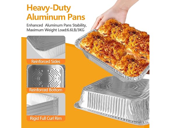 EKACO Thickened 9x13 Aluminum Pans, 10 Pack