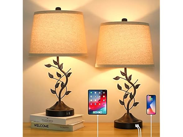 Barith Leaf Table Lamp Set of 2