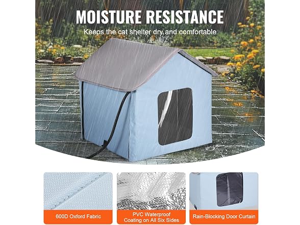 VEVOR Heated Cat House, Outdoor Kitty
