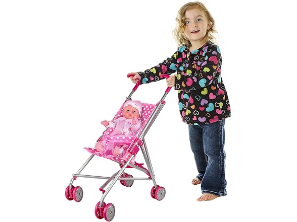 Click N' Play Precious Toys Baby Doll Stroller - Pink