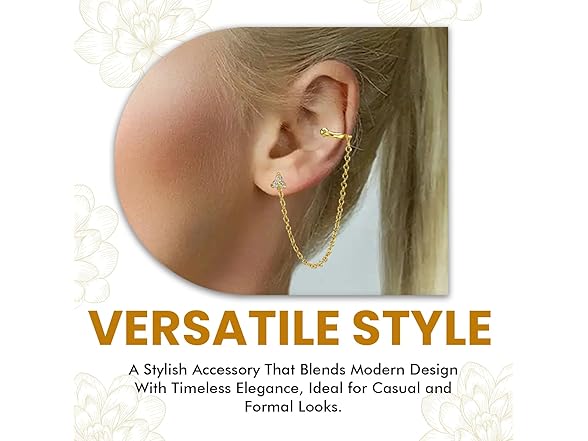 Gold Plated Zircon Chain Stud Earrings