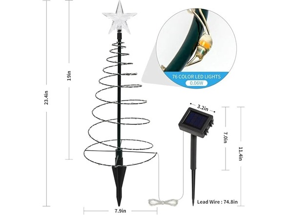 Hakol 19" Solar Outdoor Christmas Pathway Light – Multi-Colored