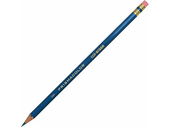 Prismacolor Col-Erase Pencil Blue Lead, Blue Barrel, Dozen