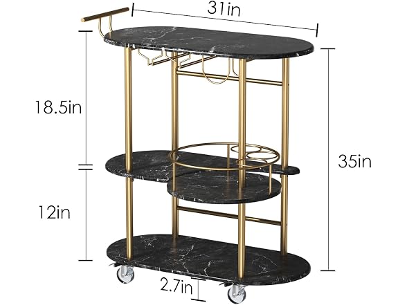PAUKIN 4-Tier Bar Storage Cart