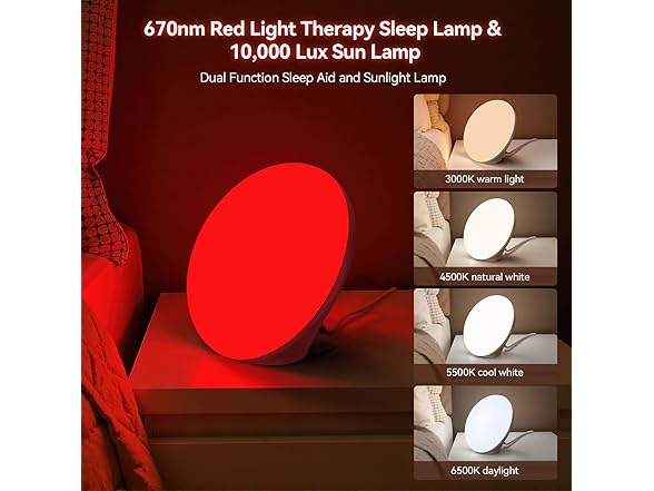 EVATEALE Red Light Therapy Lamp