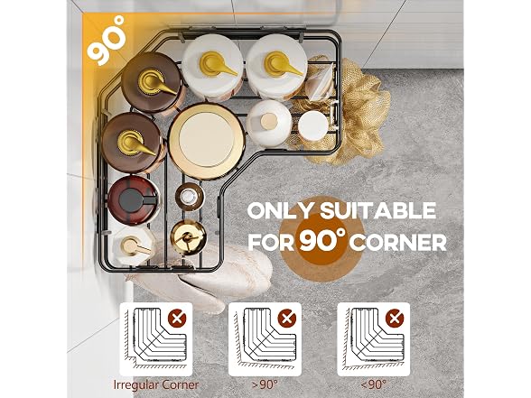 MAXIFFE 3-Pack Corner Shower Caddy Steel