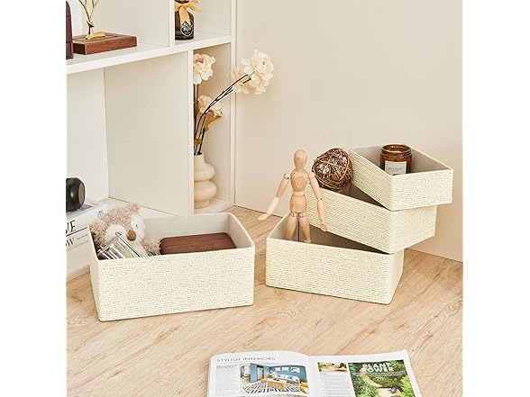 PROLAND Wicker Storage Baskets, 4-Pack