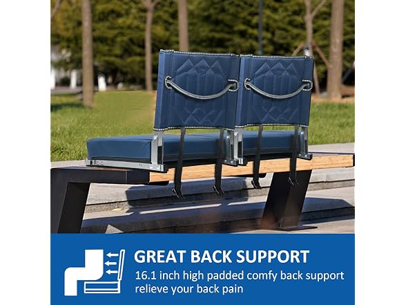 SAILARY Folding Stadium Chair, 2-Pack, Navy