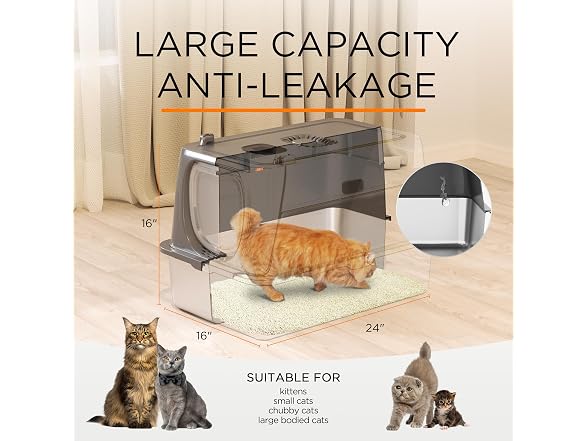 XL Stainless Steel Cat Litter Box w/ Lid - Gallery 8