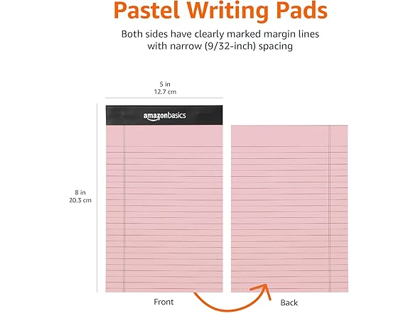 Amazon Basics Narrow Ruled 5 x 8-Inch Lined Note Pads 6 Pk