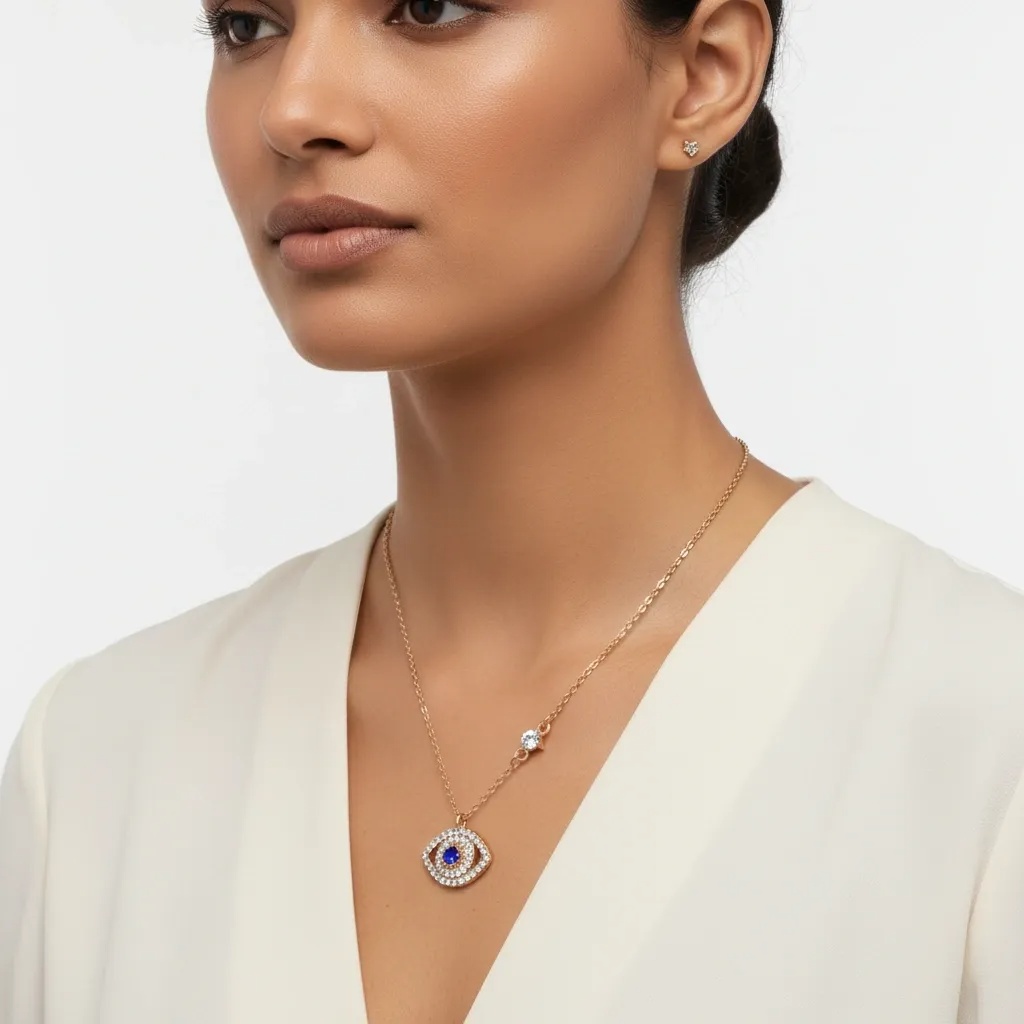 Protective Eye Necklace - Blue Stone - Gallery 7