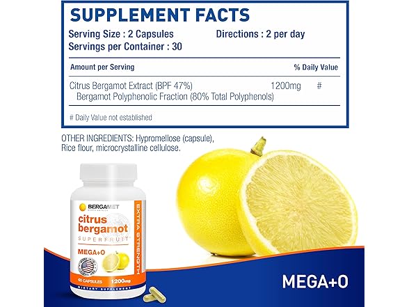 BergaMet Citrus Bergamot, 180ct