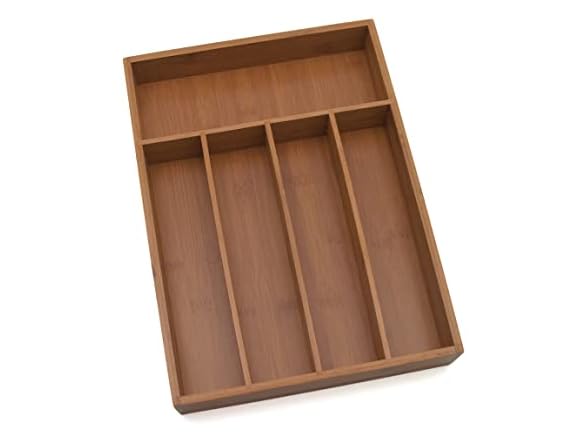 Lipper Bamboo Wood Flatware Organizer