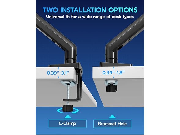 ARES WING 17" to 40" Black Heavy Duty Monitor Arm