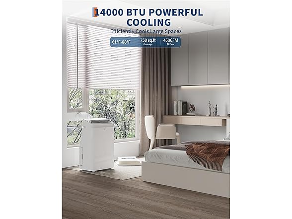 GarveeTech 14,000 BTU Portable Air Conditioner, White