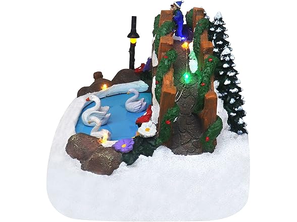 Swimming Swans Christmas Village