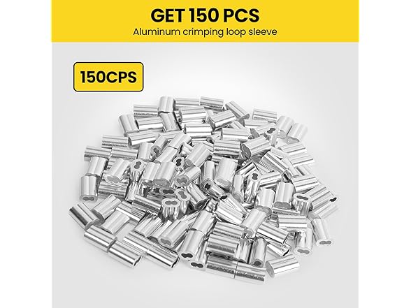 304 SS Wire Rope 1/16" 328ft w/Sleeves