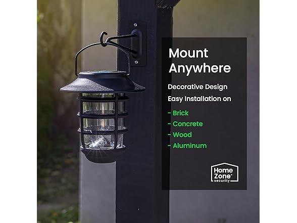 Home Zone Security 2 Packs Solar Wall Hanging Lights