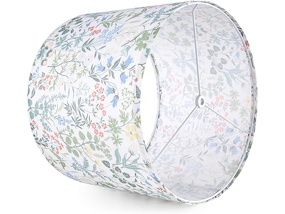 GO&SO 2pcs Floral Drum Lamp Shades