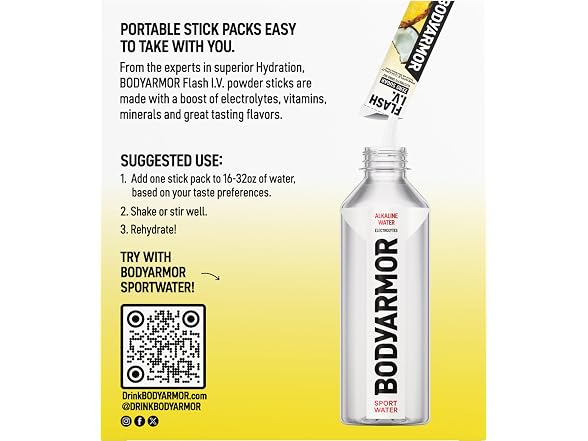 BODYARMOR BODYARMOR Flash IV Electrolyte Packets,
