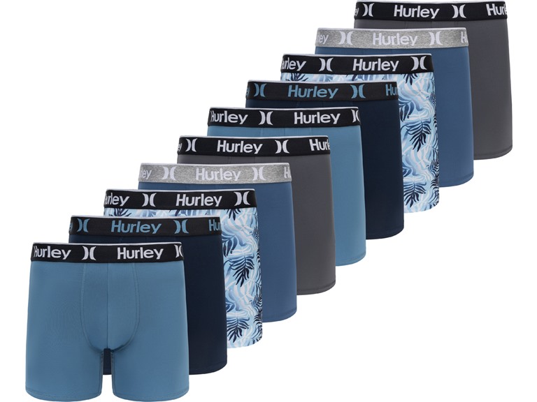 Hurley Men's 10 Pack Printed Boxer Briefs