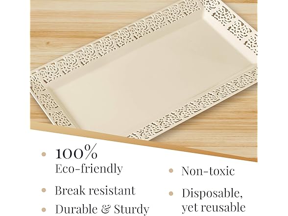 Silver Spoons Elegant Lace Plastic Serving Trays (6 PC)