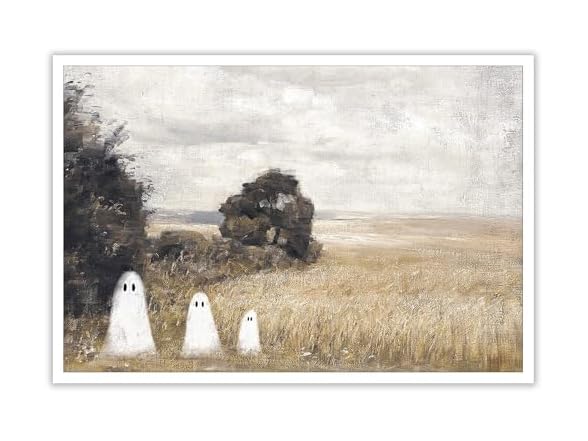 Htdsks Cute Ghost In Haunted Forest Canvas