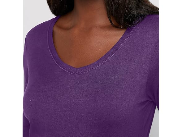 Hanes Women (S) Long Sleeve Cotton V-neck T-shirt