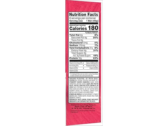 Special K Bar Protein Meal Bars 9.5oz Box (6 Bars)