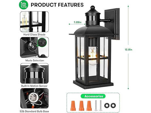 VerRon 13 in Motion Sensor Porch Lights