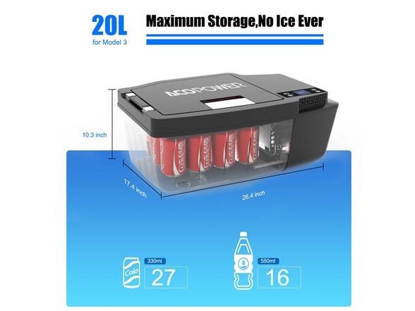 ACOPOWER TesFridge 21 Quart Portable Cooler