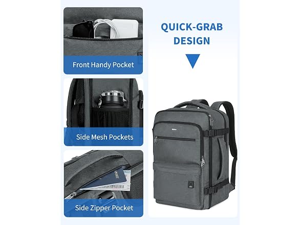 WANDF 18x14x8 Laptop Backpack, Grey