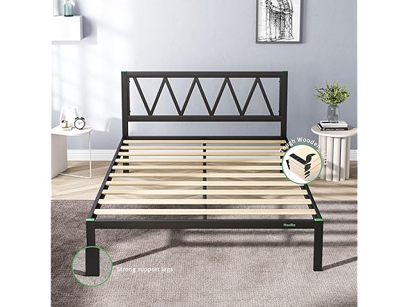 Novilla 14 Inch King Bed Frame with Head