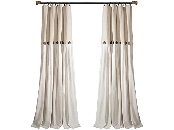 Lush Decor Linen Button Window Curtain P