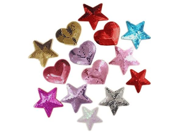 Ximkee Pack of 10 Shiny Heart Sequins