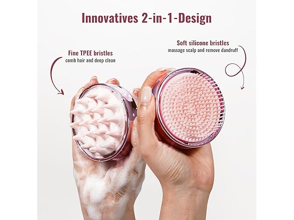 SHINLEA 2 in 1 Scalp Massager Shampoo Br