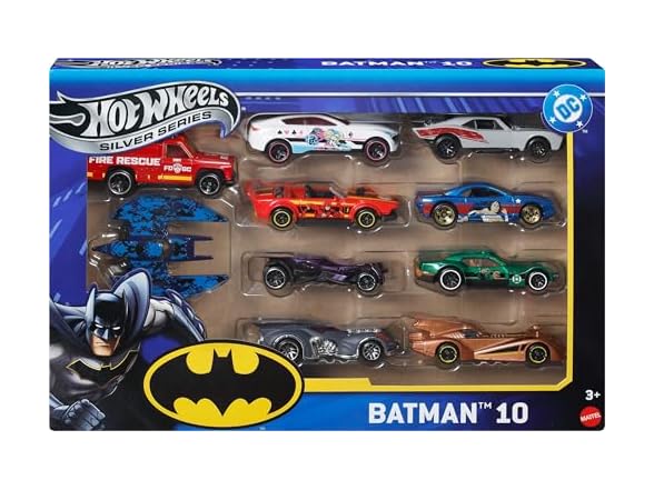 Hot Wheels Toy Cars, Batman-Themed 10-Pack