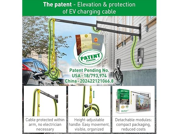 Barkan EV160WM 63" EV Charging Cable Wall Arm