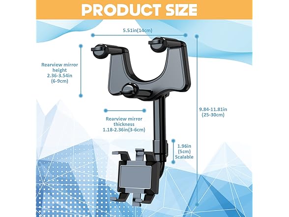 ZoyShop Rearview Mirror Phone Holder, 36