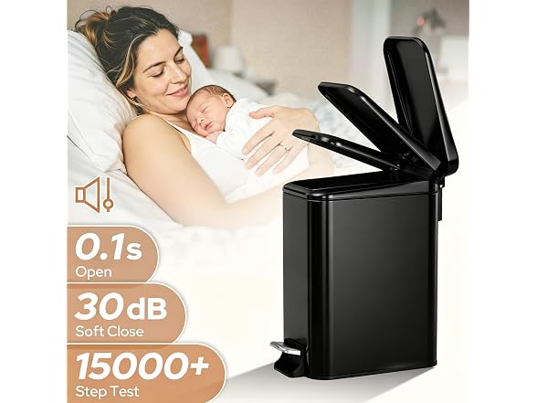 Halituny 6L Soft-Close Small Trash Can