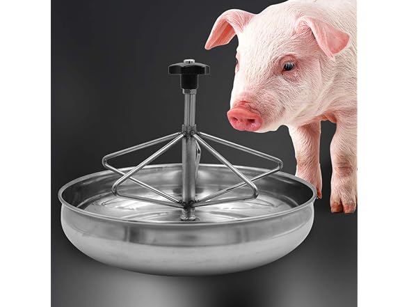 YARNOW Pig Feeder Stainless Steel Pig Feeding Bowl