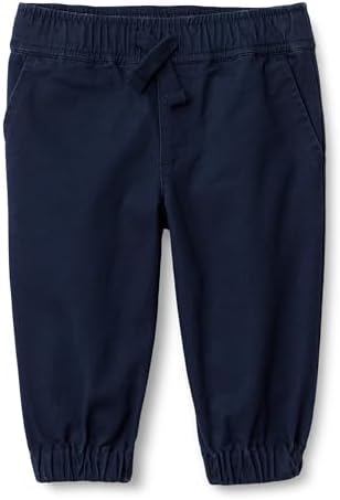 Amazon Essentials x Sofia Grainge Unisex Kids' Pull-On Twill Jogger Pants, Navy, Medium